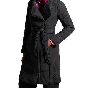 NWT Ted Baker Black Rosemae Padded Midi Wrap Coat